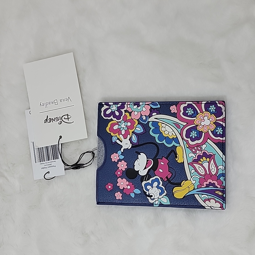 Vera Bradley Disney Sensational Six Paisley Pattern RFID Passport Wallet